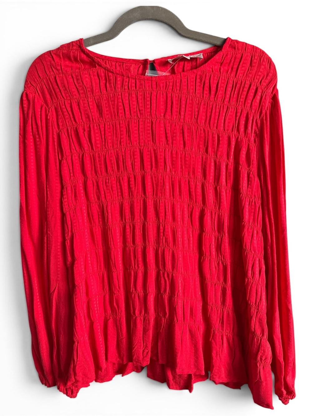Philosophy Woman Tomato Red Smocked Top 2X NWT